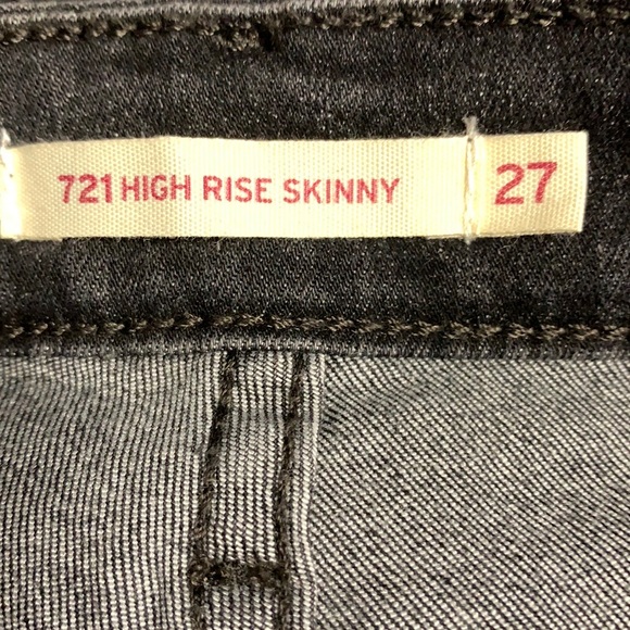 Levi’s 721 women’s size 27 charcoal high rise skinny denim Stretch Jeans. - Picture 15 of 15